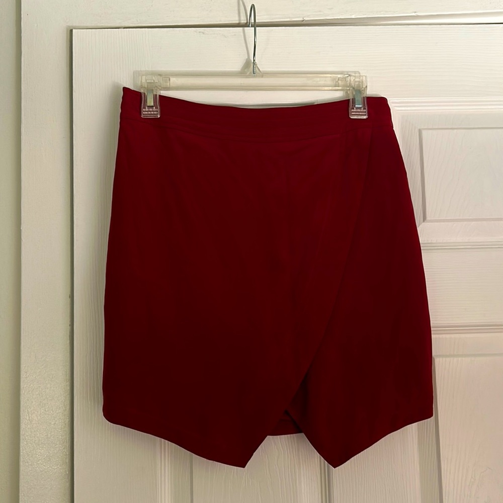 Madewell burgundy silk skirt